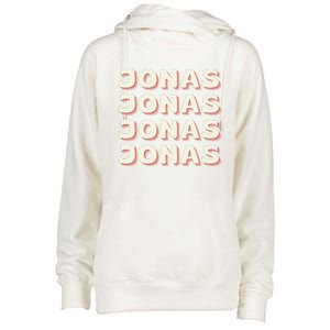 Personalized Name Jonas I Love Jonas Womens Funnel Neck Pullover Hood