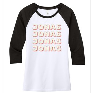 Personalized Name Jonas I Love Jonas Women's Tri-Blend 3/4-Sleeve Raglan Shirt