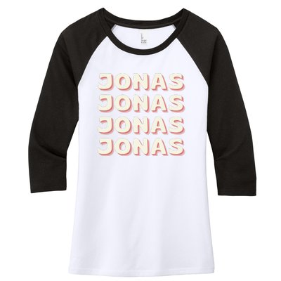 Personalized Name Jonas I Love Jonas Women's Tri-Blend 3/4-Sleeve Raglan Shirt