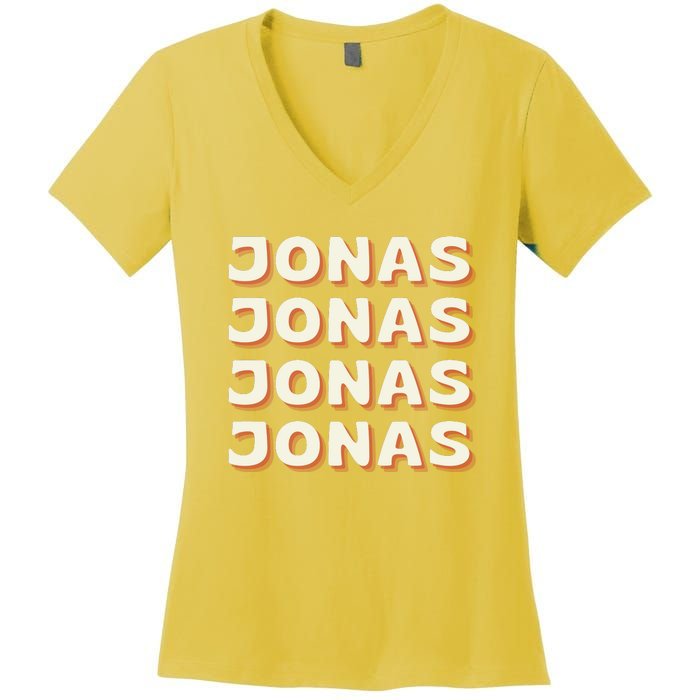 Personalized Name Jonas I Love Jonas Women's V-Neck T-Shirt