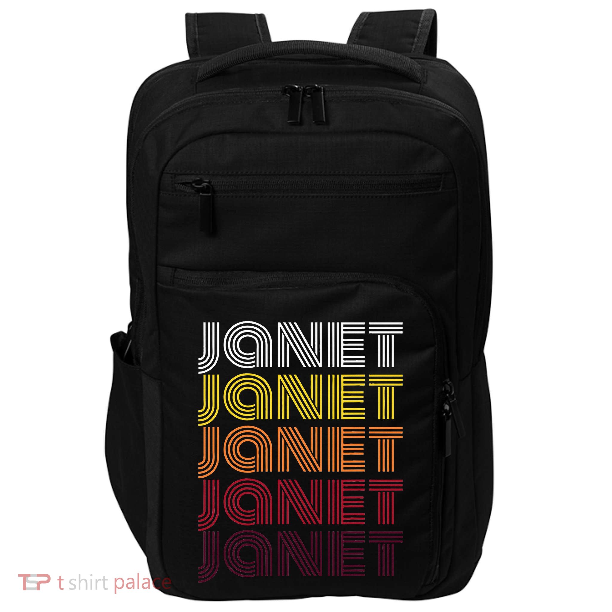 Personalized Name Janet Vintage Janet Impact Tech Backpack