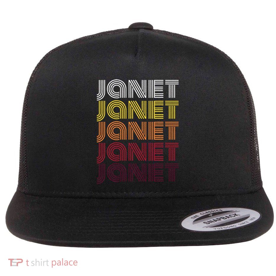 Personalized Name Janet Vintage Janet Flatbill Hat