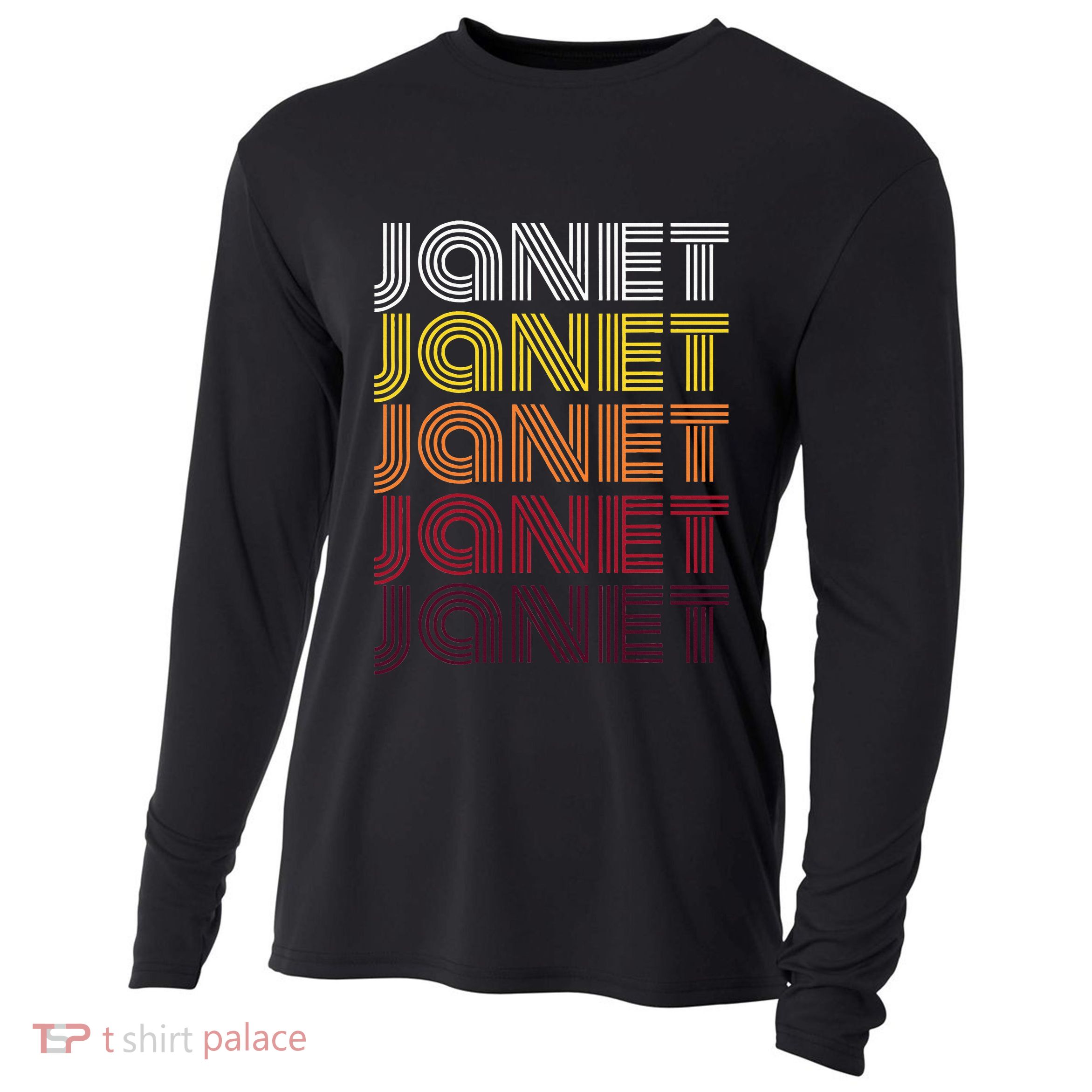 Personalized Name Janet Vintage Janet Cooling Performance Long Sleeve Crew