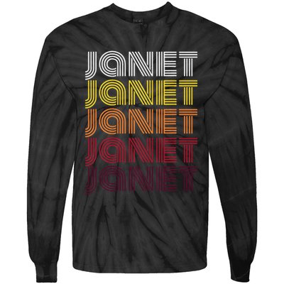 Personalized Name Janet Vintage Janet Tie-Dye Long Sleeve Shirt