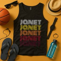 Personalized Name Janet Vintage Janet Tank Top