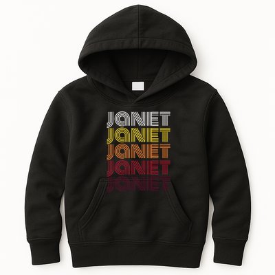 Personalized Name Janet Vintage Janet Kids Hoodie