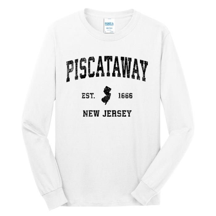 Piscataway New Jersey Nj Vintage Established Sports Design Tall Long Sleeve T-Shirt