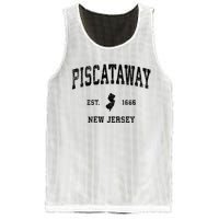 Piscataway New Jersey Nj Vintage Established Sports Design Mesh Reversible Basketball Jersey Tank