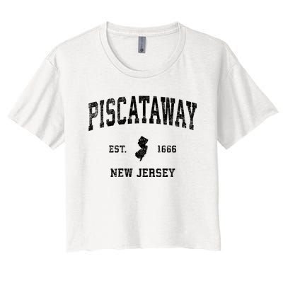 Piscataway New Jersey Nj Vintage Established Sports Design Women's Crop Top Tee