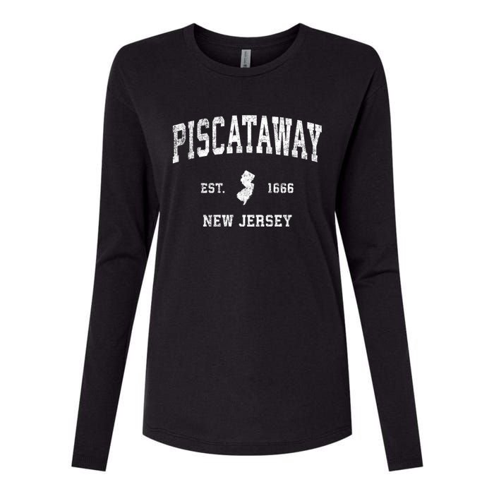 Piscataway New Jersey Nj Vintage Sports Womens Cotton Relaxed Long Sleeve T-Shirt