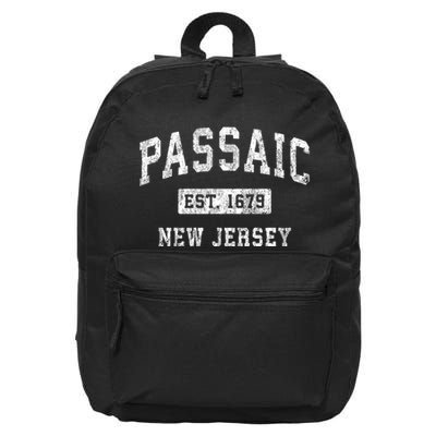 Passaic New Jersey Nj Vintage Established Sports 16 in Basic Backpack