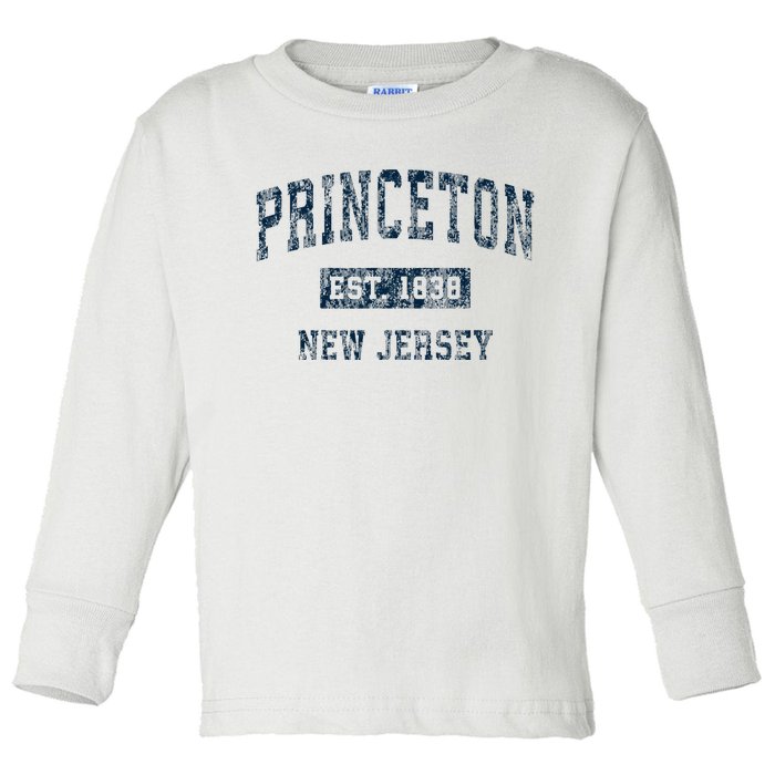 Princeton New Jersey Nj Vintage Sports Design Toddler Long Sleeve Shirt