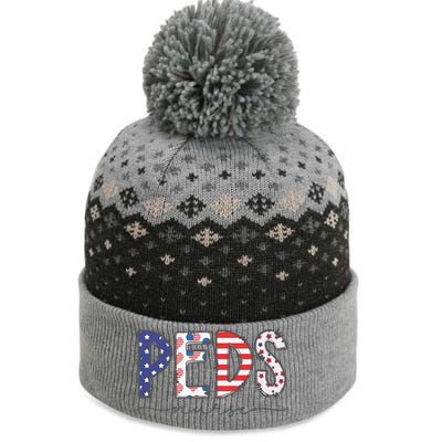 Peds Nurse July 4th Pediatric Nurse Happy Independence Day The Baniff Cuffed Pom Beanie