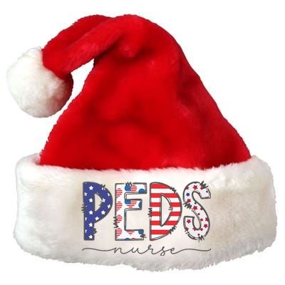 Peds Nurse July 4th Pediatric Nurse Happy Independence Day Premium Christmas Santa Hat