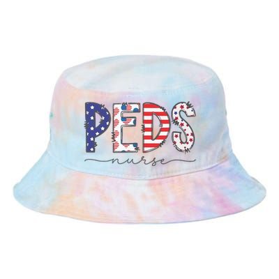 Peds Nurse July 4th Pediatric Nurse Happy Independence Day Tie Dye Newport Bucket Hat