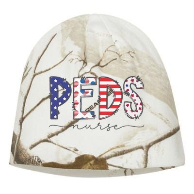 Peds Nurse July 4th Pediatric Nurse Happy Independence Day Kati - Camo Knit Beanie