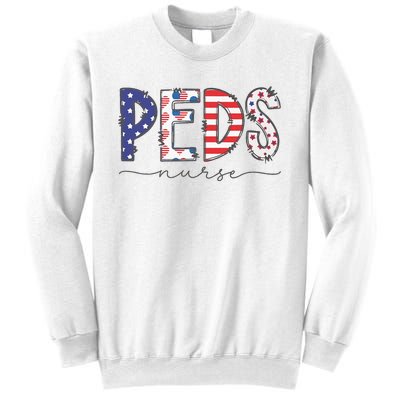 Peds Nurse July 4th Pediatric Nurse Happy Independence Day Sweatshirt