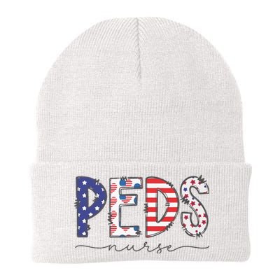 Peds Nurse July 4th Pediatric Nurse Happy Independence Day Knit Cap Winter Beanie