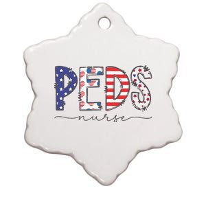 Peds Nurse July 4th Pediatric Nurse Happy Independence Day Ceramic Star Ornament