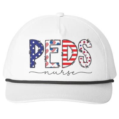 Peds Nurse July 4th Pediatric Nurse Happy Independence Day Snapback Five-Panel Rope Hat