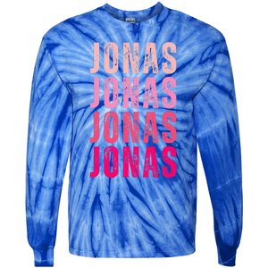 Personalized Name Jonas I Love Jonas Tie-Dye Long Sleeve Shirt