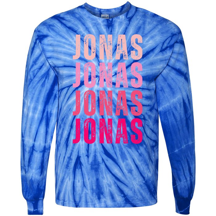 Personalized Name Jonas I Love Jonas Tie-Dye Long Sleeve Shirt