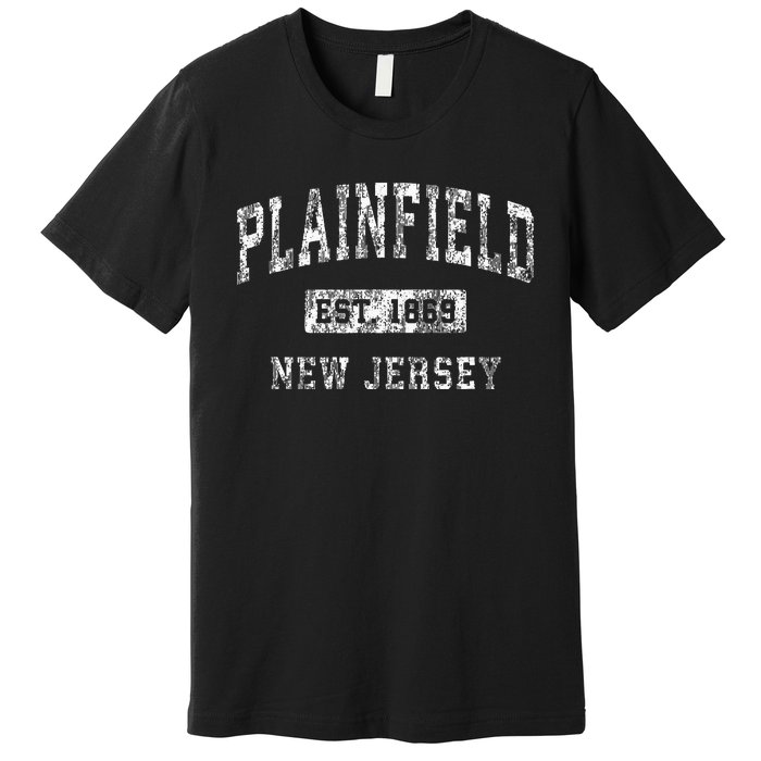 Plainfield New Jersey Nj Vintage Established Sports Premium T-Shirt