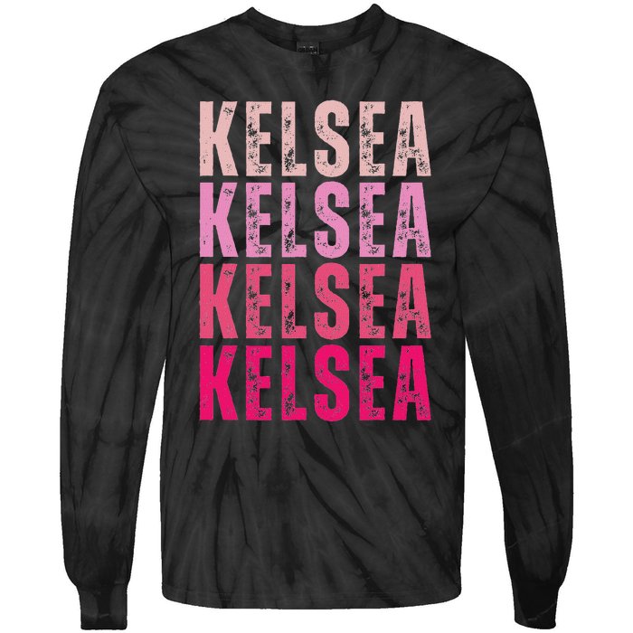 Personalized Name K.E.L.S.E.A Tie-Dye Long Sleeve Shirt