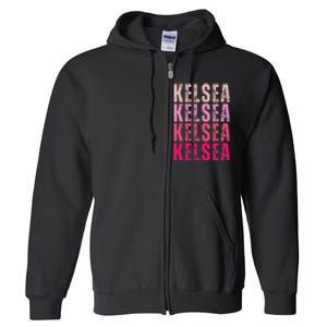 Personalized Name K.E.L.S.E.A Full Zip Hoodie