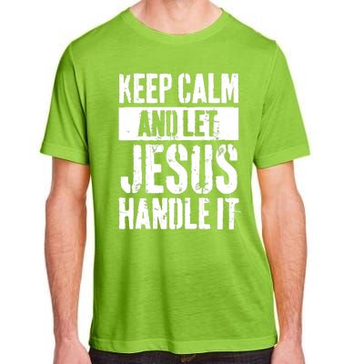 Personalized Name Keep Calm And Let Jesus Handle it Adult ChromaSoft Performance T-Shirt