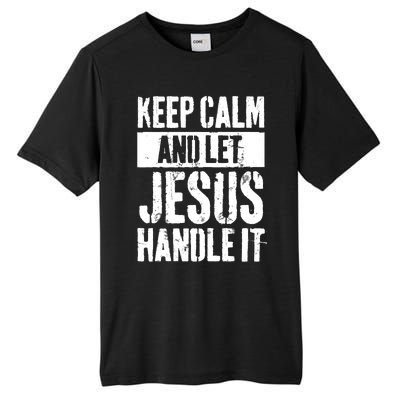 Personalized Name Keep Calm And Let Jesus Handle it Tall Fusion ChromaSoft Performance T-Shirt