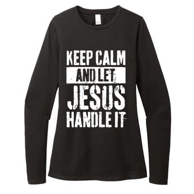 Personalized Name Keep Calm And Let Jesus Handle it Womens CVC Long Sleeve Shirt