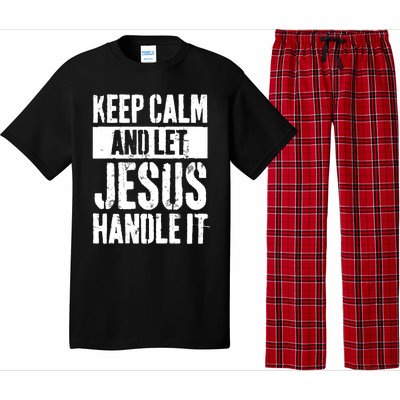 Personalized Name Keep Calm And Let Jesus Handle it Pajama Set