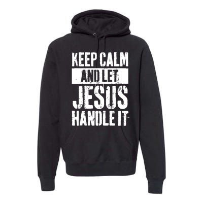 Personalized Name Keep Calm And Let Jesus Handle it Premium Hoodie