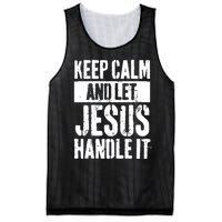 Personalized Name Keep Calm And Let Jesus Handle it Mesh Reversible Basketball Jersey Tank