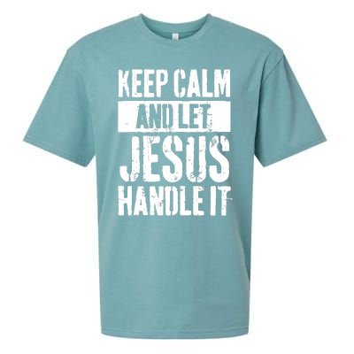 Personalized Name Keep Calm And Let Jesus Handle it Sueded Cloud Jersey T-Shirt