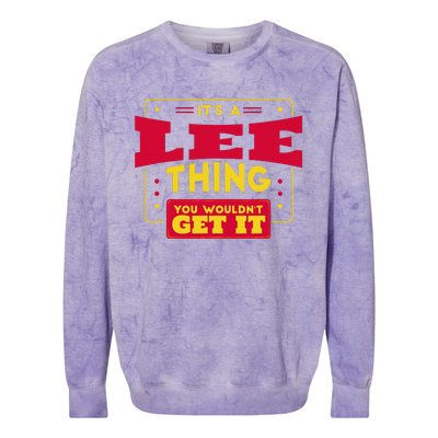 Personalized Name Lee I Love Lee Colorblast Crewneck Sweatshirt