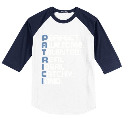 Patrick Name Letters For Patrick Gift Baseball Sleeve Shirt