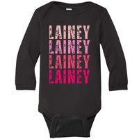 Personalized Name Lainey I Love Lainey Vintage Baby Long Sleeve Bodysuit