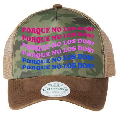 Porque No Los Dos Why Not Both Spanish Mexico Bisexual Pride Gift Legacy Tie Dye Trucker Hat