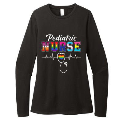 Pediatric Nurse LGBTQ Pride Rainbow Flag Registered Nurse RN Womens CVC Long Sleeve Shirt