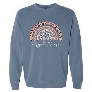 Psych Nurse Leopard Pattern Rainbow Gift Garment-Dyed Sweatshirt