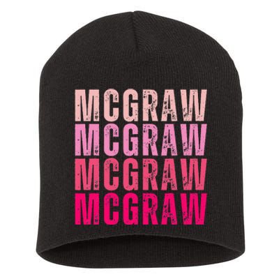 Personalized Name Mcgraw I Love Mcgraw Vintage Short Acrylic Beanie