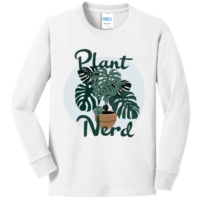 Plant Nerd Monstera Kids Long Sleeve Shirt