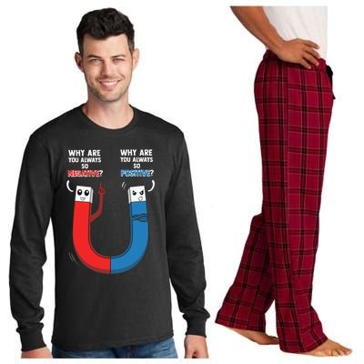 Positive Negative Magnet Science Chemistry Geek Nerd Long Sleeve Pajama Set