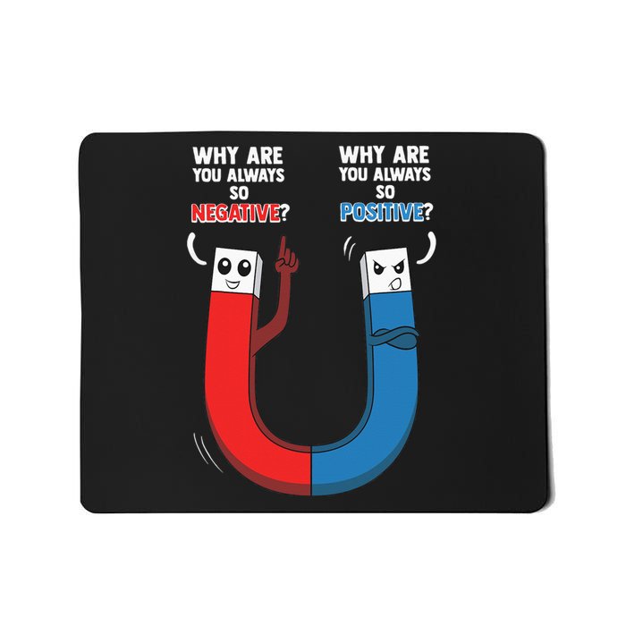 Positive Negative Magnet Science Chemistry Geek Nerd Mousepad