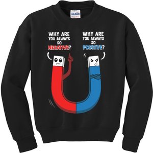 Positive Negative Magnet Science Chemistry Geek Nerd Kids Sweatshirt