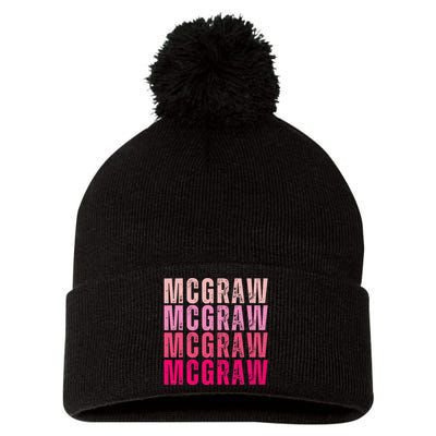 Personalized Name Mcgraw I Love Mcgraw Vintage Pom Pom 12in Knit Beanie