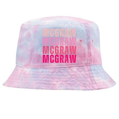 Personalized Name Mcgraw I Love Mcgraw Vintage Tie-Dyed Bucket Hat