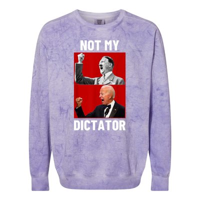 PedoHitler Not My Dictator Funny Joe Biden Colorblast Crewneck Sweatshirt